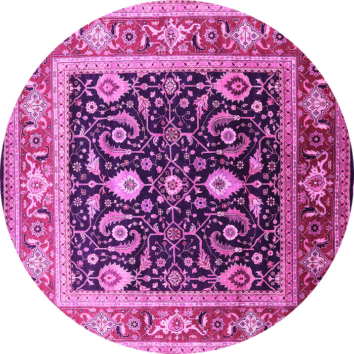 Round Oriental Pink Industrial Rug, urb2029pnk
