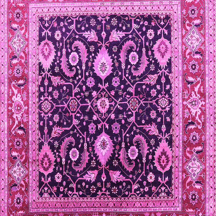 Machine Washable Oriental Pink Industrial Rug, wshurb2029pnk