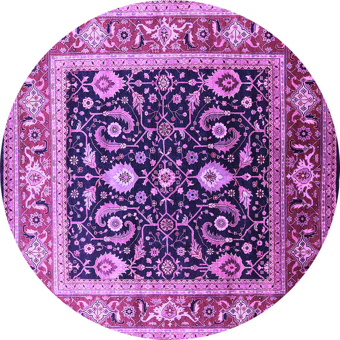 Round Machine Washable Oriental Purple Industrial Area Rugs, wshurb2029pur