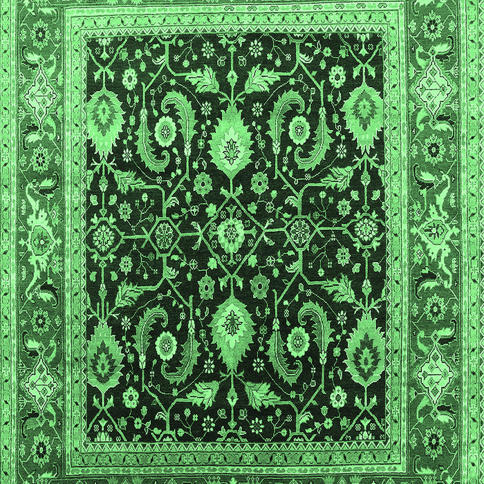 Machine Washable Oriental Emerald Green Industrial Area Rugs, wshurb2029emgrn