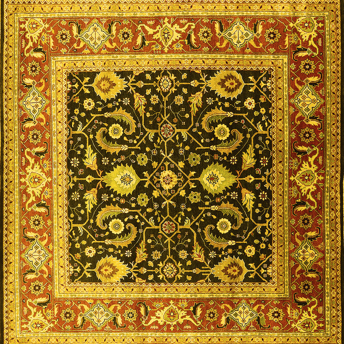 Square Oriental Yellow Industrial Rug, urb2029yw