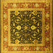 Square Oriental Yellow Industrial Rug, urb2029yw