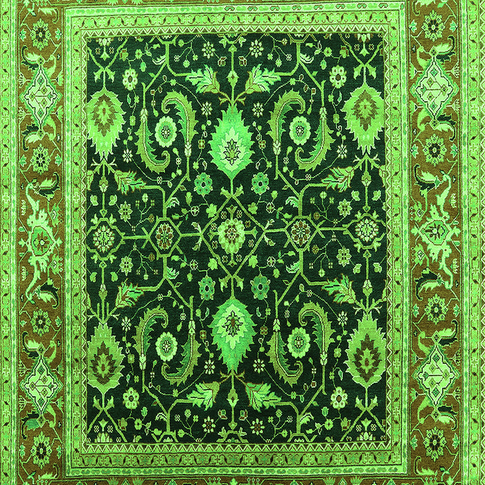 Machine Washable Oriental Green Industrial Area Rugs, wshurb2029grn