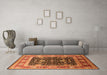 Machine Washable Oriental Orange Industrial Area Rugs in a Living Room, wshurb2029org