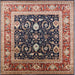 Square Mid-Century Modern Red Oriental Rug, urb2029