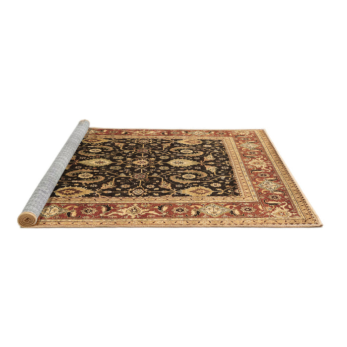 Sideview of Machine Washable Oriental Brown Industrial Rug, wshurb2029brn