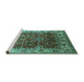 Sideview of Machine Washable Oriental Turquoise Industrial Area Rugs, wshurb2030turq