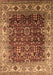 Machine Washable Oriental Brown Industrial Rug, wshurb2030brn