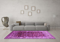 Machine Washable Oriental Purple Industrial Rug, wshurb2030pur