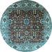 Round Oriental Light Blue Industrial Rug, urb2030lblu