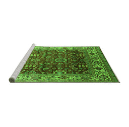 Sideview of Machine Washable Oriental Green Industrial Area Rugs, wshurb2030grn