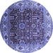 Round Oriental Blue Industrial Rug, urb2030blu