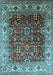 Machine Washable Oriental Light Blue Industrial Rug, wshurb2030lblu