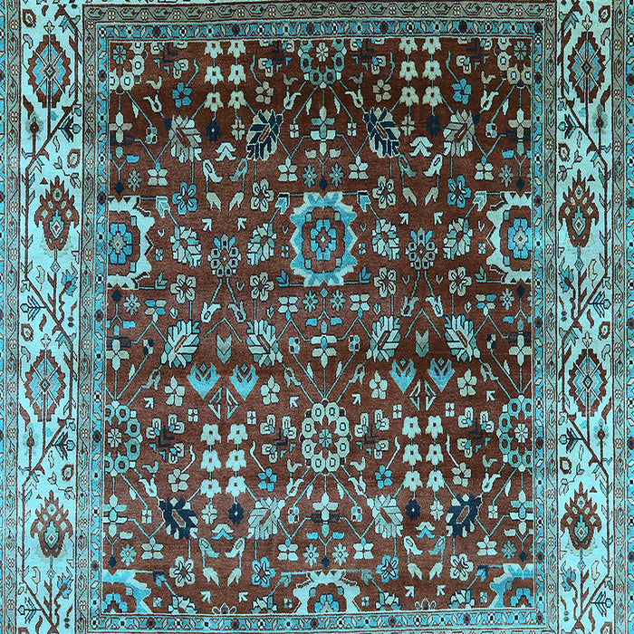 Machine Washable Oriental Light Blue Industrial Rug, wshurb2030lblu