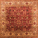 Square Oriental Orange Industrial Rug, urb2030org