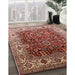 Mid-Century Modern Red Oriental Rug in Family Room, urb2030