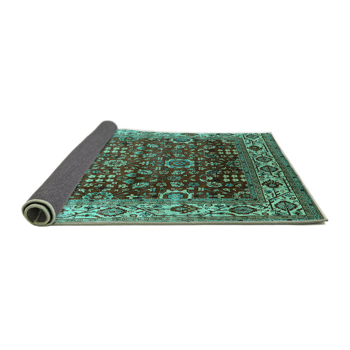 Sideview of Oriental Turquoise Industrial Rug, urb2030turq