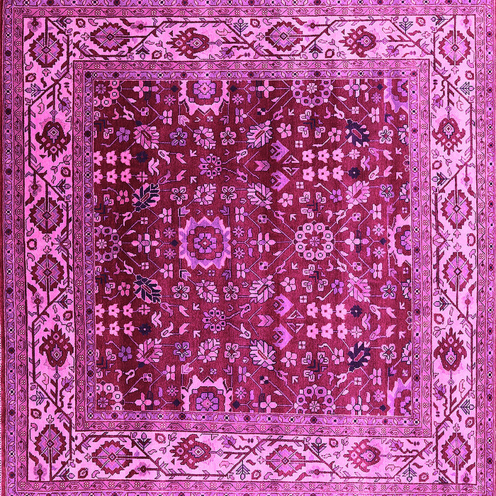 Square Machine Washable Oriental Pink Industrial Rug, wshurb2030pnk