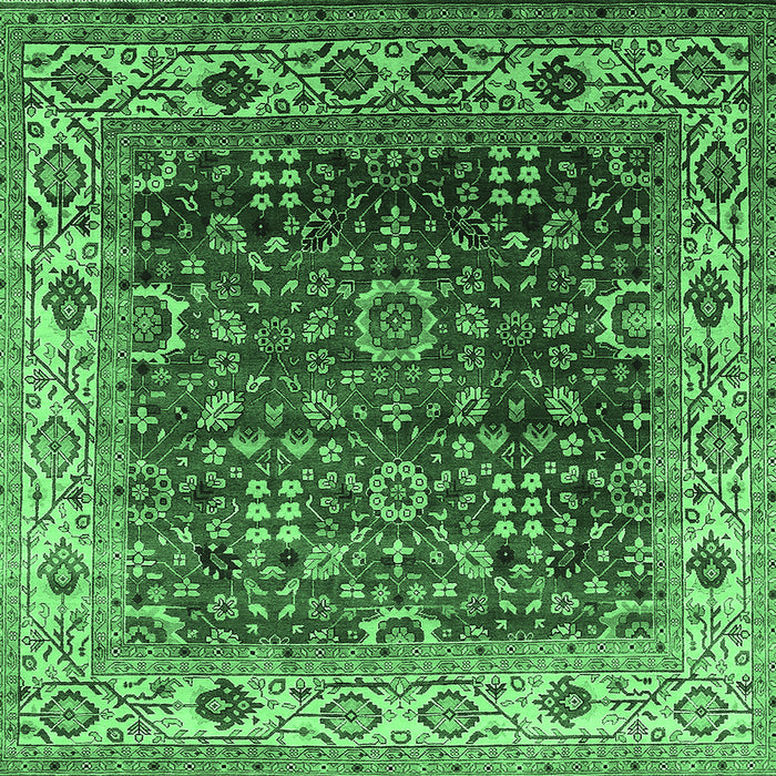 Square Oriental Emerald Green Industrial Rug, urb2030emgrn