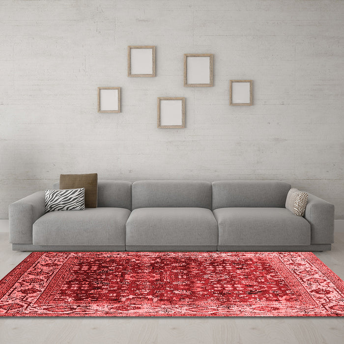 Industrial Red Washable Rugs