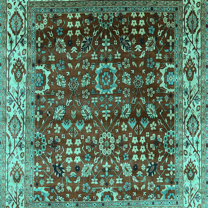 Machine Washable Oriental Turquoise Industrial Area Rugs, wshurb2030turq