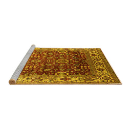 Sideview of Machine Washable Oriental Yellow Industrial Rug, wshurb2030yw
