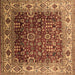 Square Machine Washable Oriental Brown Industrial Rug, wshurb2030brn