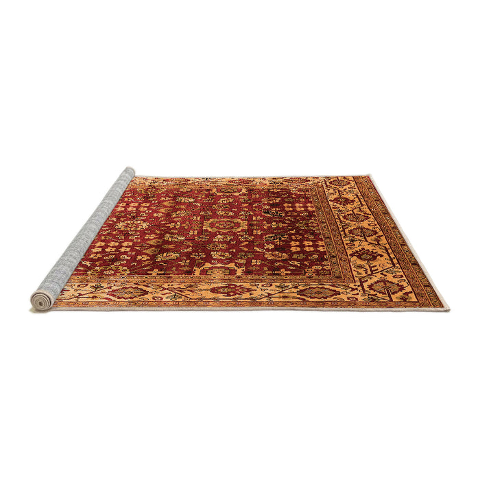 Sideview of Machine Washable Oriental Orange Industrial Area Rugs, wshurb2030org