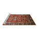 Sideview of Machine Washable Industrial Modern Light Copper Gold Rug, wshurb2031