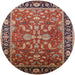 Round Mid-Century Modern Light Copper Gold Oriental Rug, urb2031