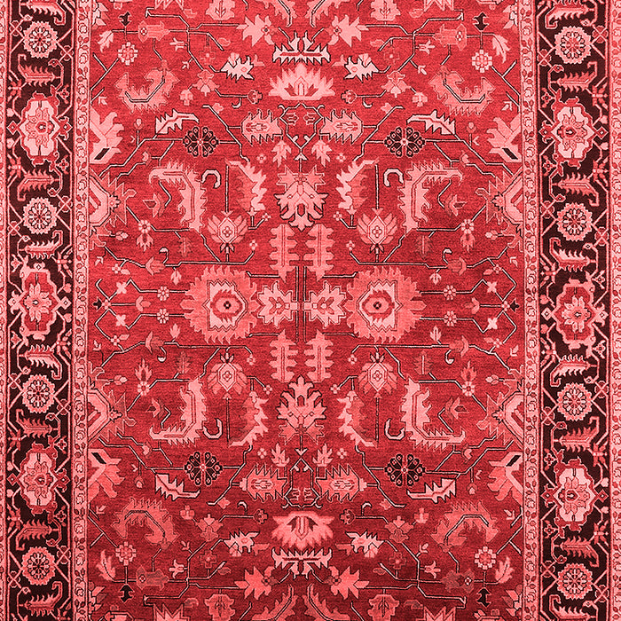 Machine Washable Oriental Red Traditional Rug, wshurb2031red