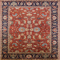 Square Mid-Century Modern Light Copper Gold Oriental Rug, urb2031