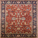 Square Mid-Century Modern Light Copper Gold Oriental Rug, urb2031