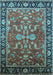 Machine Washable Oriental Light Blue Traditional Rug, wshurb2031lblu