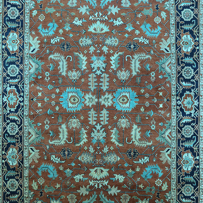 Machine Washable Oriental Light Blue Traditional Rug, wshurb2031lblu