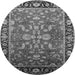 Round Oriental Gray Traditional Rug, urb2031gry