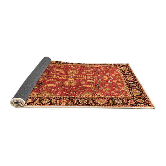 Sideview of Oriental Orange Traditional Rug, urb2031org
