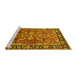 Sideview of Machine Washable Oriental Yellow Traditional Rug, wshurb2031yw