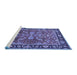 Sideview of Machine Washable Oriental Blue Traditional Rug, wshurb2031blu