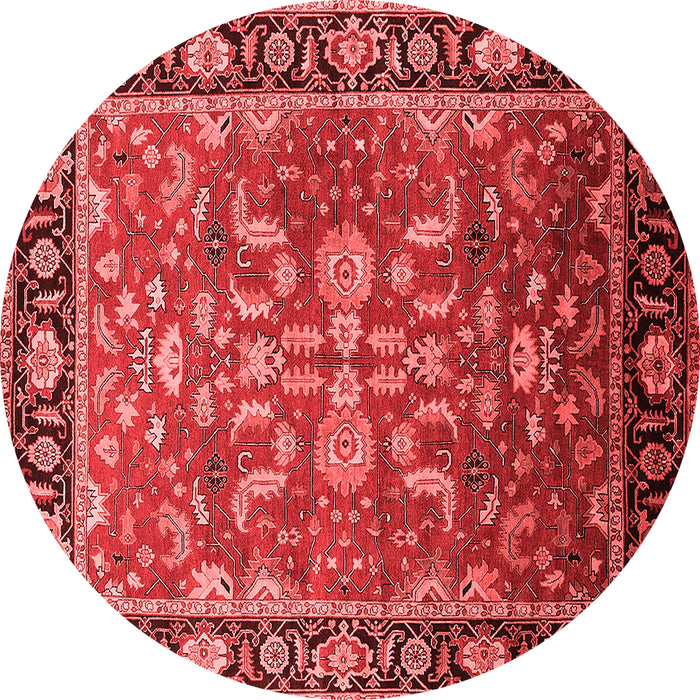 Machine Washable Oriental Red Traditional Rug, wshurb2031red