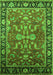 Machine Washable Oriental Green Traditional Area Rugs, wshurb2031grn