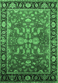 Oriental Emerald Green Traditional Rug, urb2031emgrn