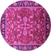 Round Oriental Pink Traditional Rug, urb2031pnk