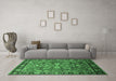 Machine Washable Oriental Emerald Green Traditional Area Rugs in a Living Room,, wshurb2031emgrn