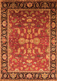 Oriental Orange Traditional Rug, urb2031org