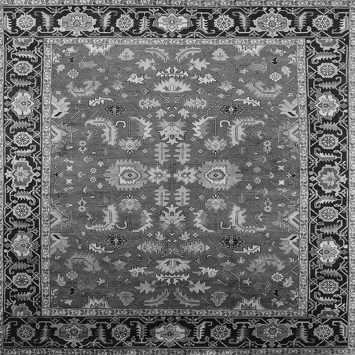 Square Machine Washable Oriental Gray Traditional Rug, wshurb2031gry