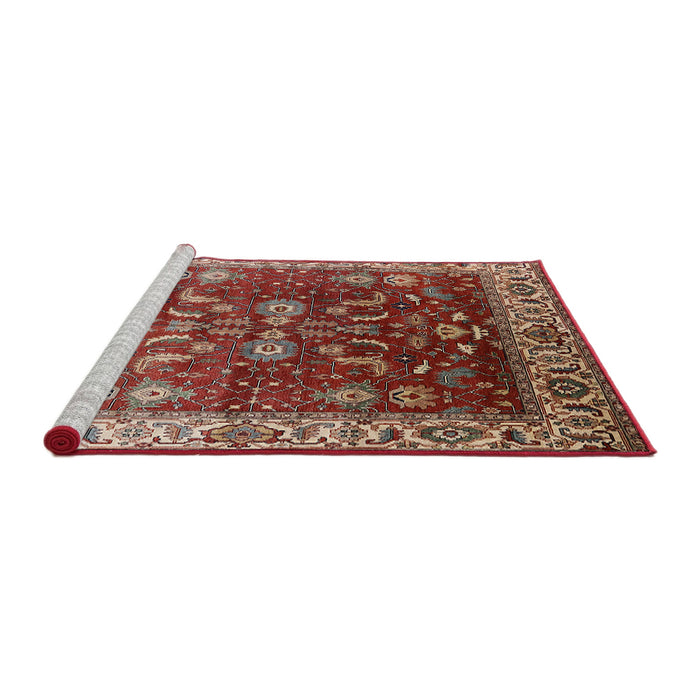 Sideview of Machine Washable Industrial Modern Tomato Red Rug, wshurb2032
