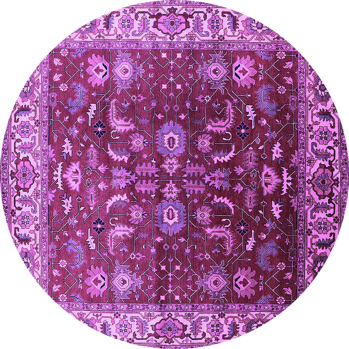 Round Oriental Purple Traditional Rug, urb2032pur