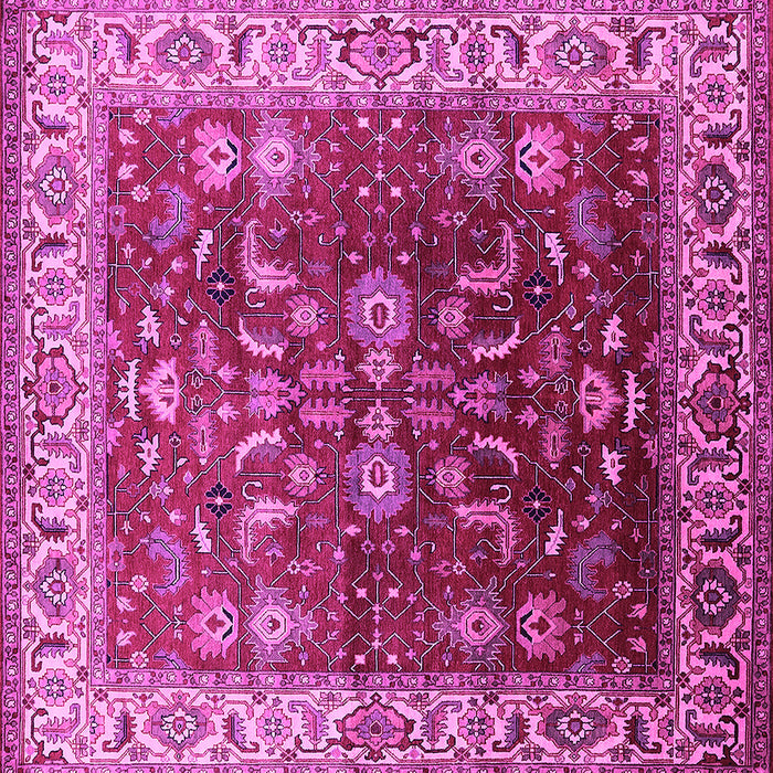 Square Oriental Pink Traditional Rug, urb2032pnk