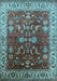 Machine Washable Oriental Light Blue Traditional Rug, wshurb2032lblu